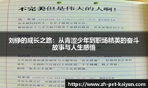 刘铮的成长之路：从青涩少年到职场精英的奋斗故事与人生感悟