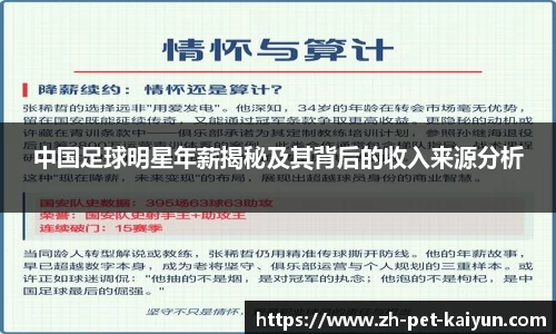 中国足球明星年薪揭秘及其背后的收入来源分析